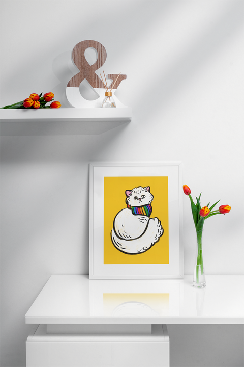 Rainbow Kitty | Framed Art Print x ModCloth Collab