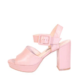 Rose Leather Platform Heels