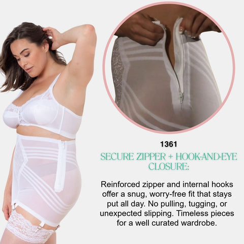 Waistline Open Bottom Breathable Power Mesh Fabric | With Side Zipper | Firm to Extra Firm Support | Style 1361