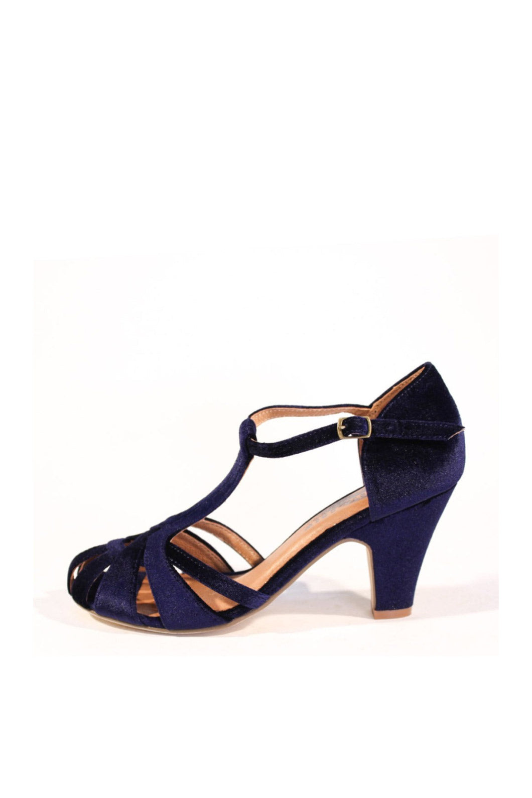 Sergi Velvet T-Strap Heels