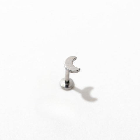 Tiny Moon Flat Back Stud Earrings