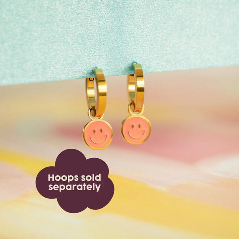 Smiley Huggie Hoop Charms