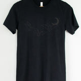 Black on Black Batty Moon: T-Shirt, Pullover, Hoodie, Tank or Long Sleeve