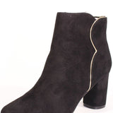 Tatiana Scallop Suede Booties