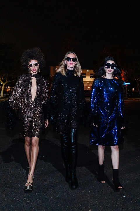 Time Warp Sequin Mod Mini in Frankie Black