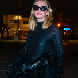 Time Warp Sequin Mod Mini in Frankie Black