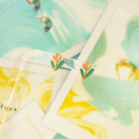 Tulip Flower Stud Earrings