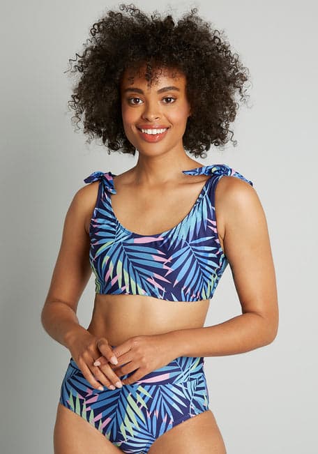 CTEEGC Womens 3 Piece Swimsuits Floral Print One Shoulder Bikini