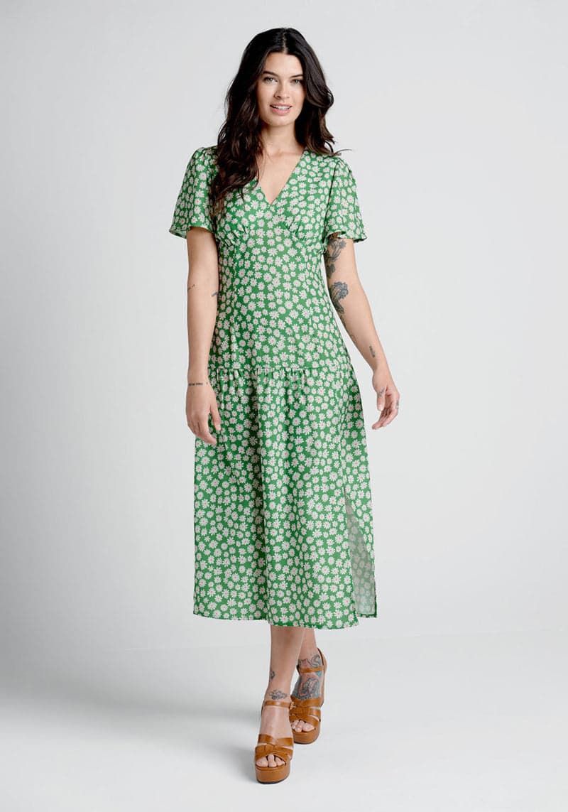 Touch Grass and Smile Midi Dress | ModCloth