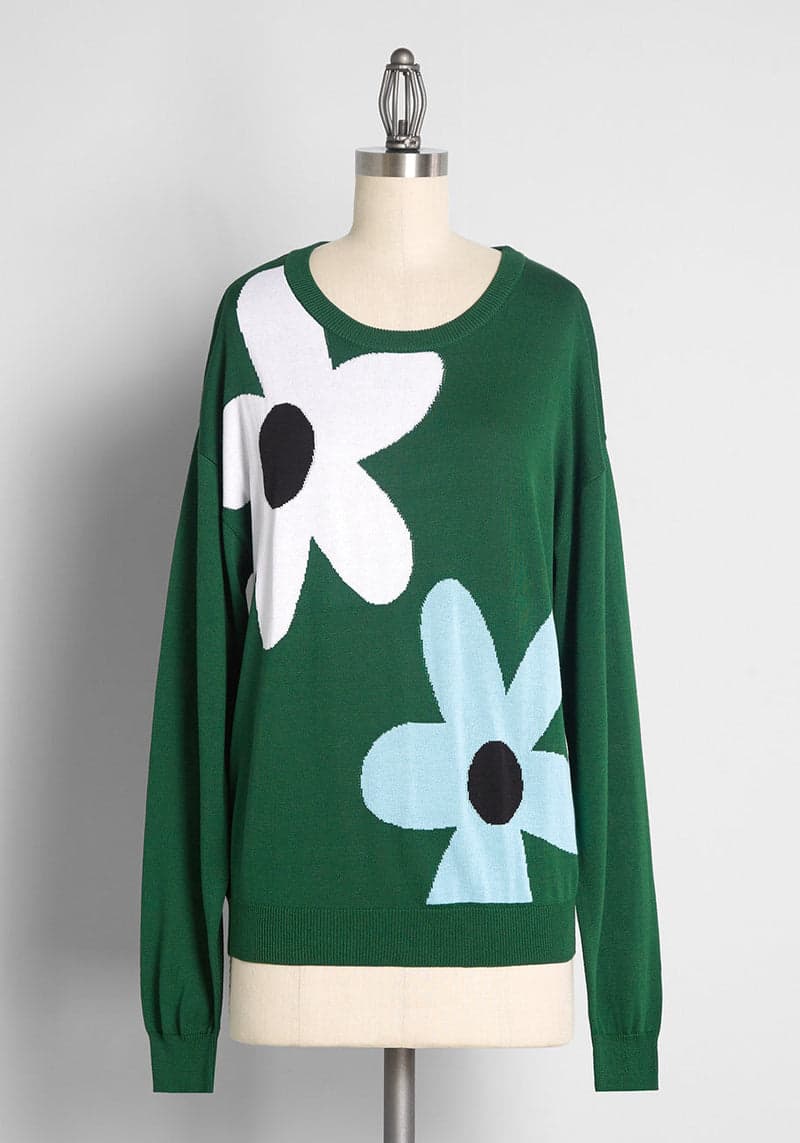 Buzzin' on Blooms Pullover Sweater  - Pre-Loved