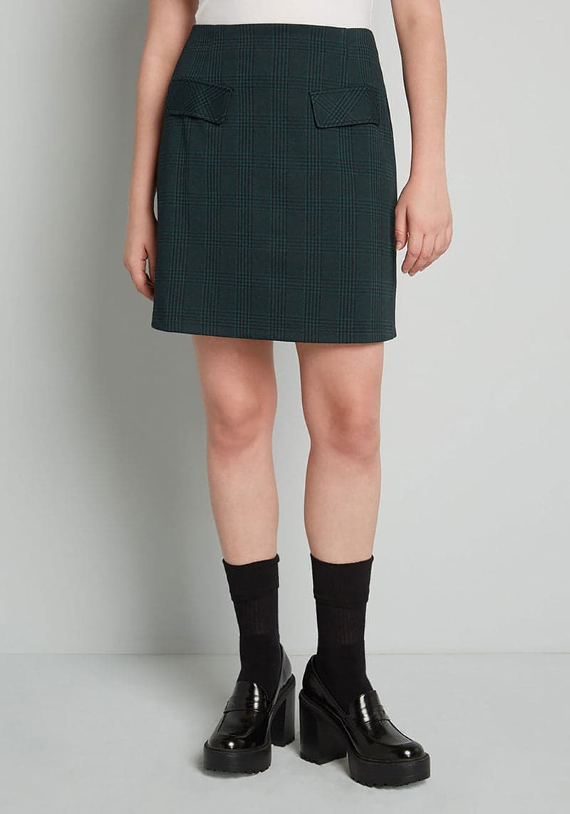 Sweet Silver Linings Plaid Mini Skirt