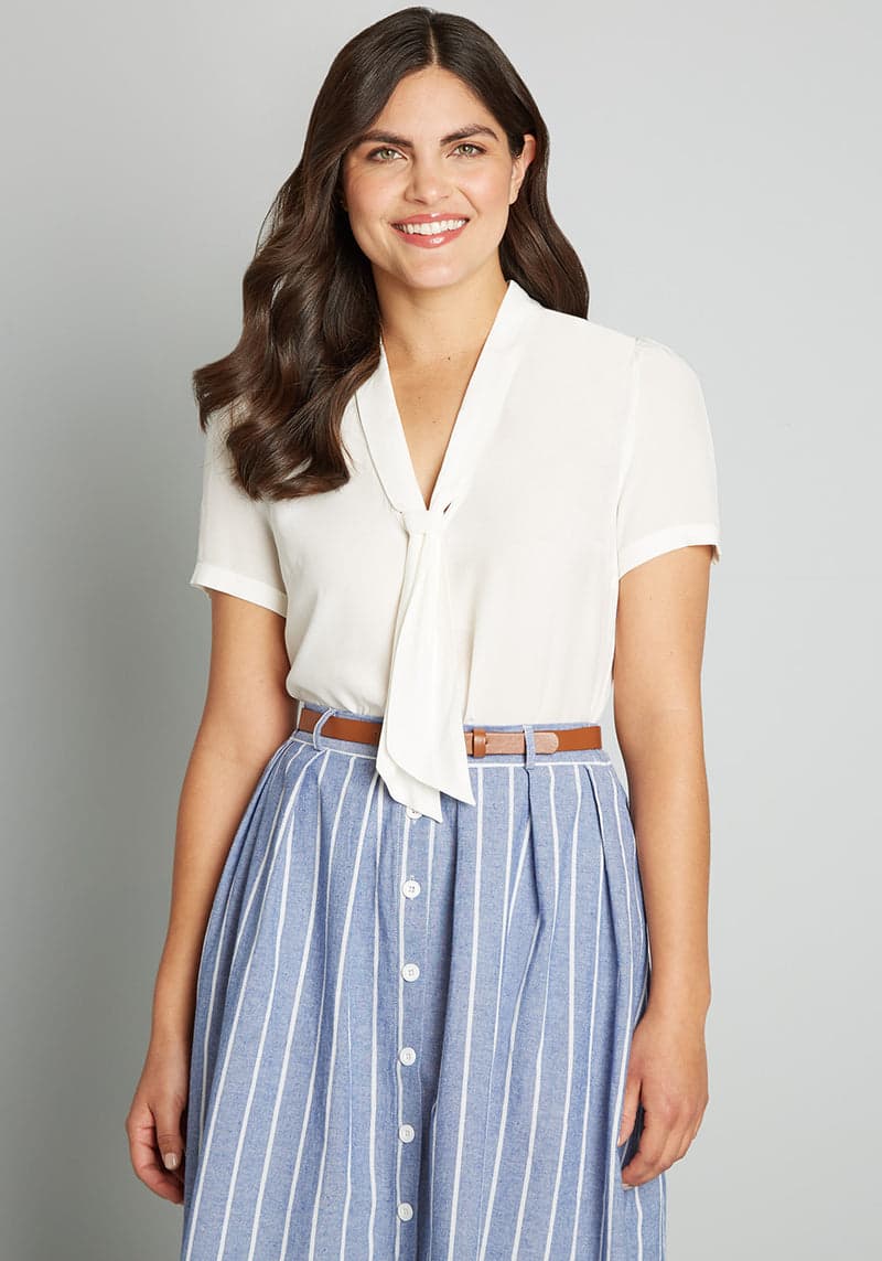 Polished and Playful Tie-Neck Blouse
