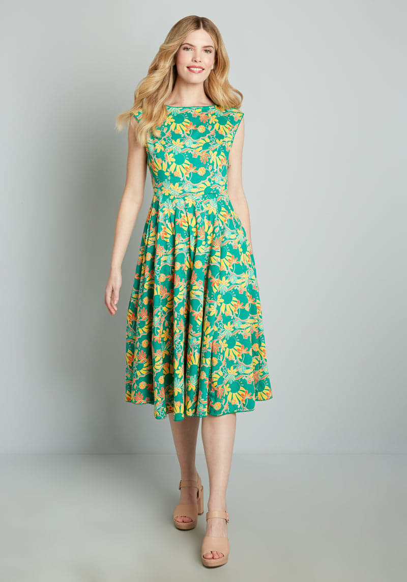 Taken By A Tropical Breeze Fit-and-Flare Dress