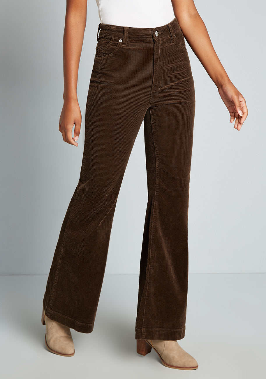 パンツ CLANE CORDUROY BELL BOTTOM PANTS Carlee Corduroy Bellbottom Pants - So Obsessed Boutique