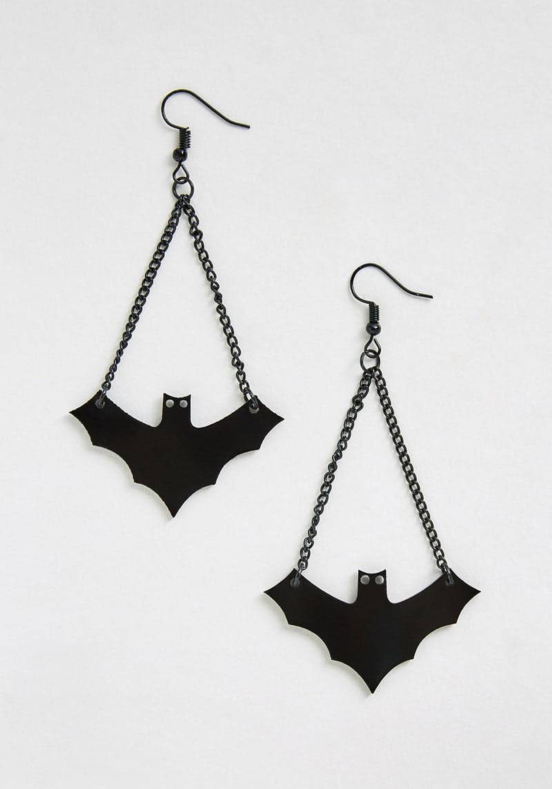 Beware Of Bats Dangle Earrings