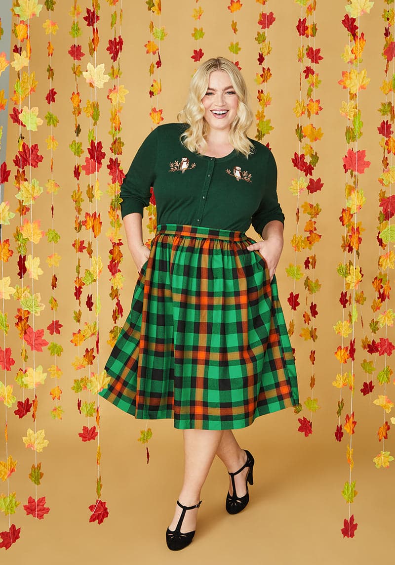 ModCloth x Collectif Fireplace Stories Swing Skirt