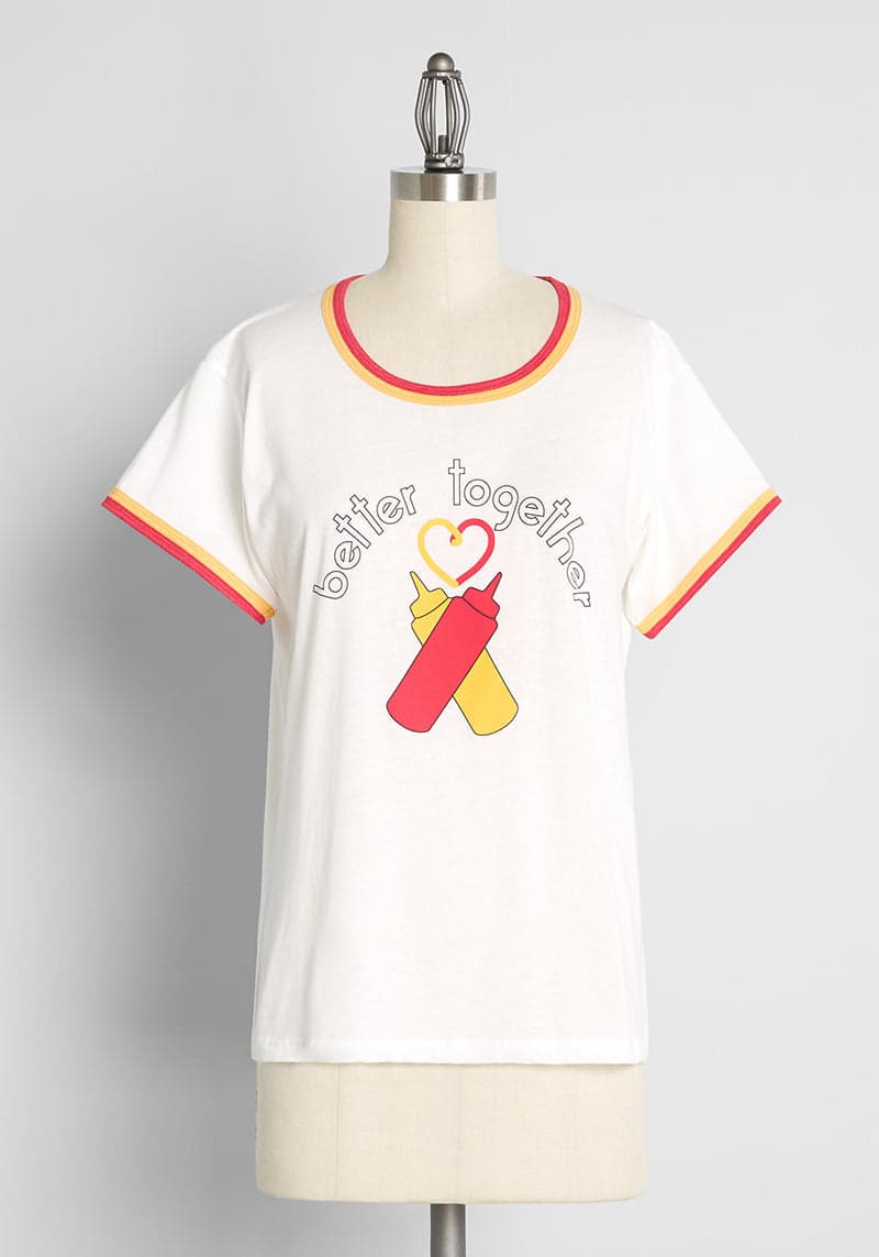 ModCloth x Camp Collection Condiments Forever Graphic Ringer Tee