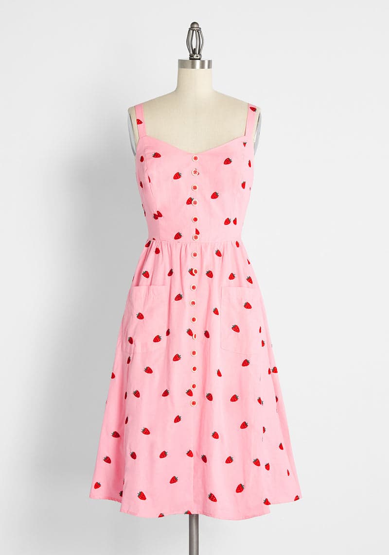 Strutting Through Strawberry Fields Midi Dress | ModCloth