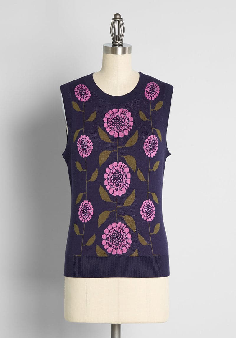 ModCloth x Collectif Blooming in Layers Sweater Vest  - Pre-Loved