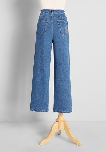Runaway Rodeo Embroidered Wide-Leg Jeans | ModCloth