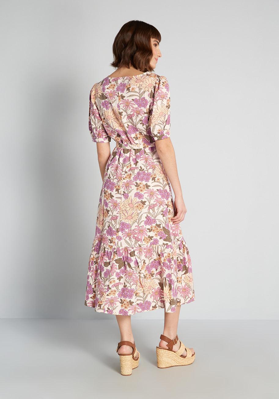 Sweet as Honey Floral Midi Dress | ModCloth