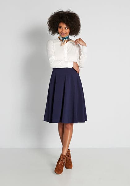 Actualizar 106+ imagen navy blue skirt outfit