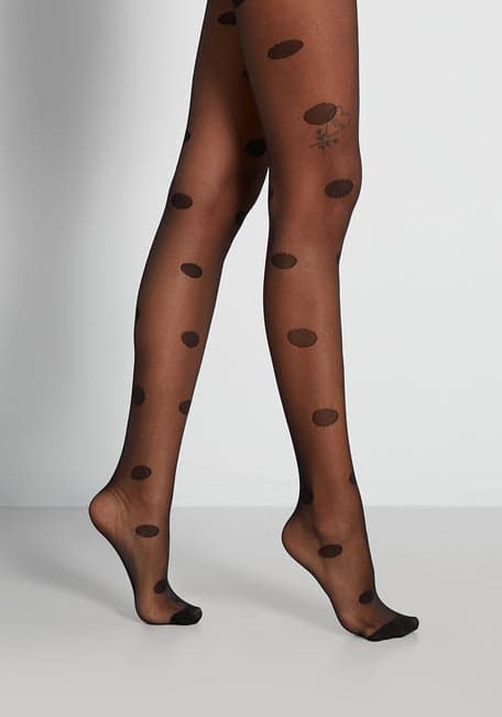 Bulk Women's Opaque Footless Lace Tights, Brown, One Size - DollarDays