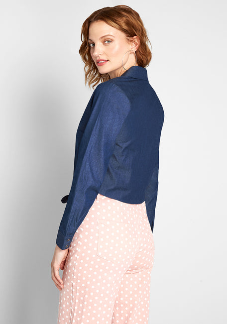 Retro Renewal Cropped Blouse