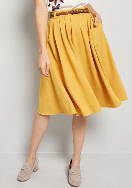 Breathtaking Tiger Lilies Midi Skirt | ModCloth