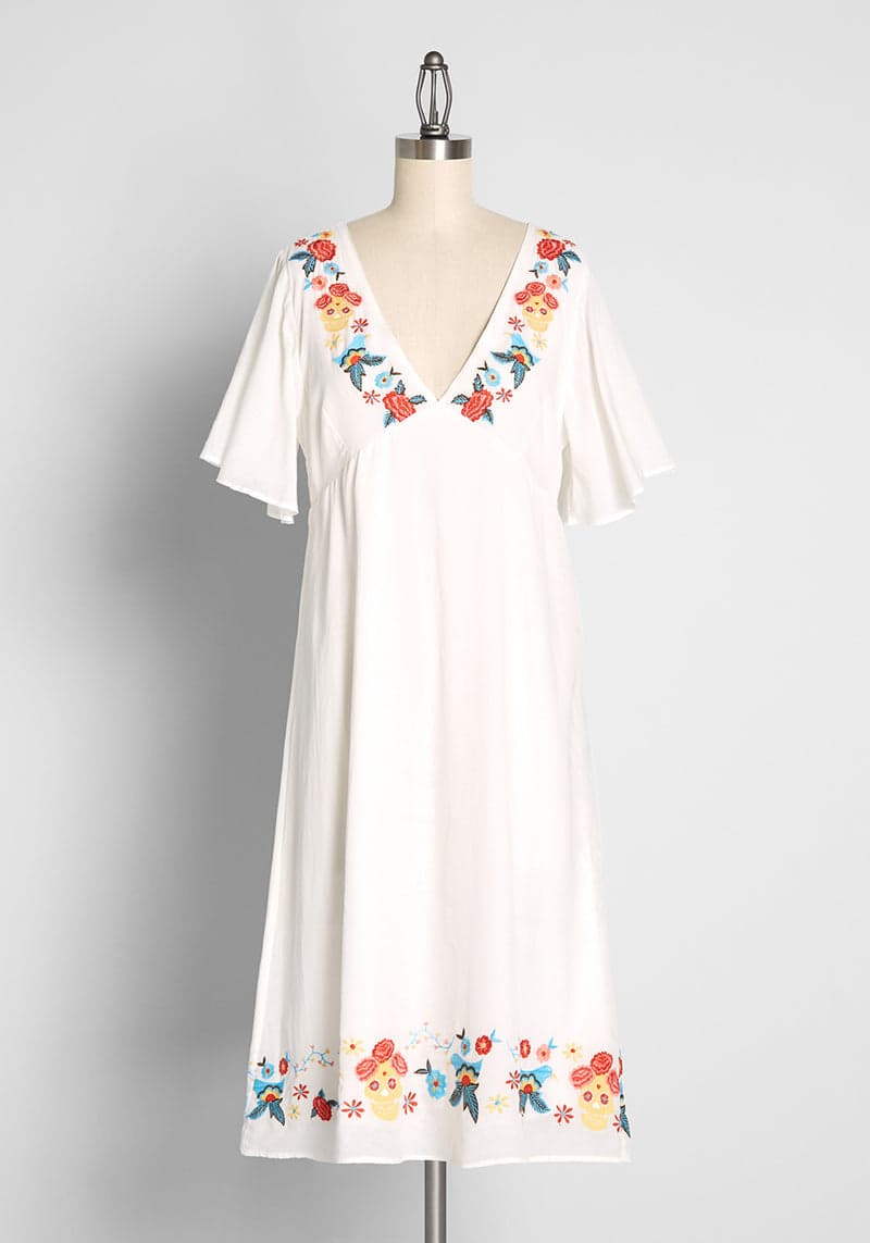 Candy Skull Sweetness Embroidered Dress | ModCloth