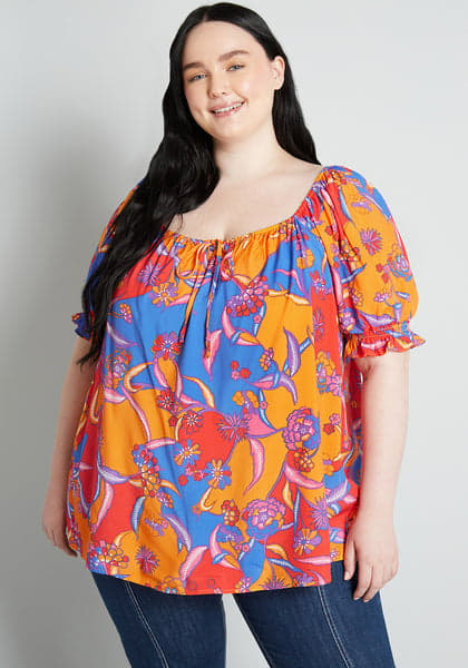 In All My Vibrance Peasant Blouse in Bali Floral | ModCloth