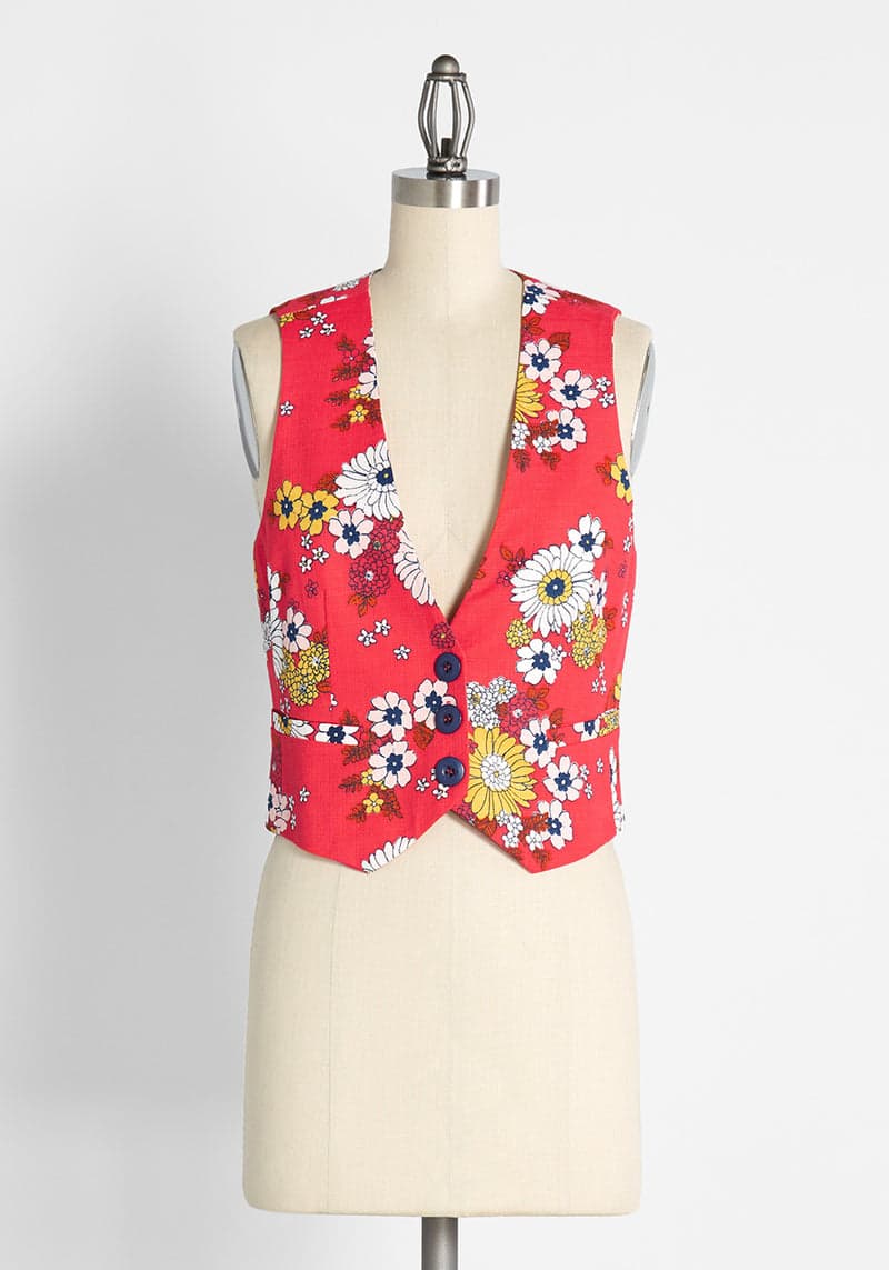 TRUDY VINTAGE FLORAL CANDY RED