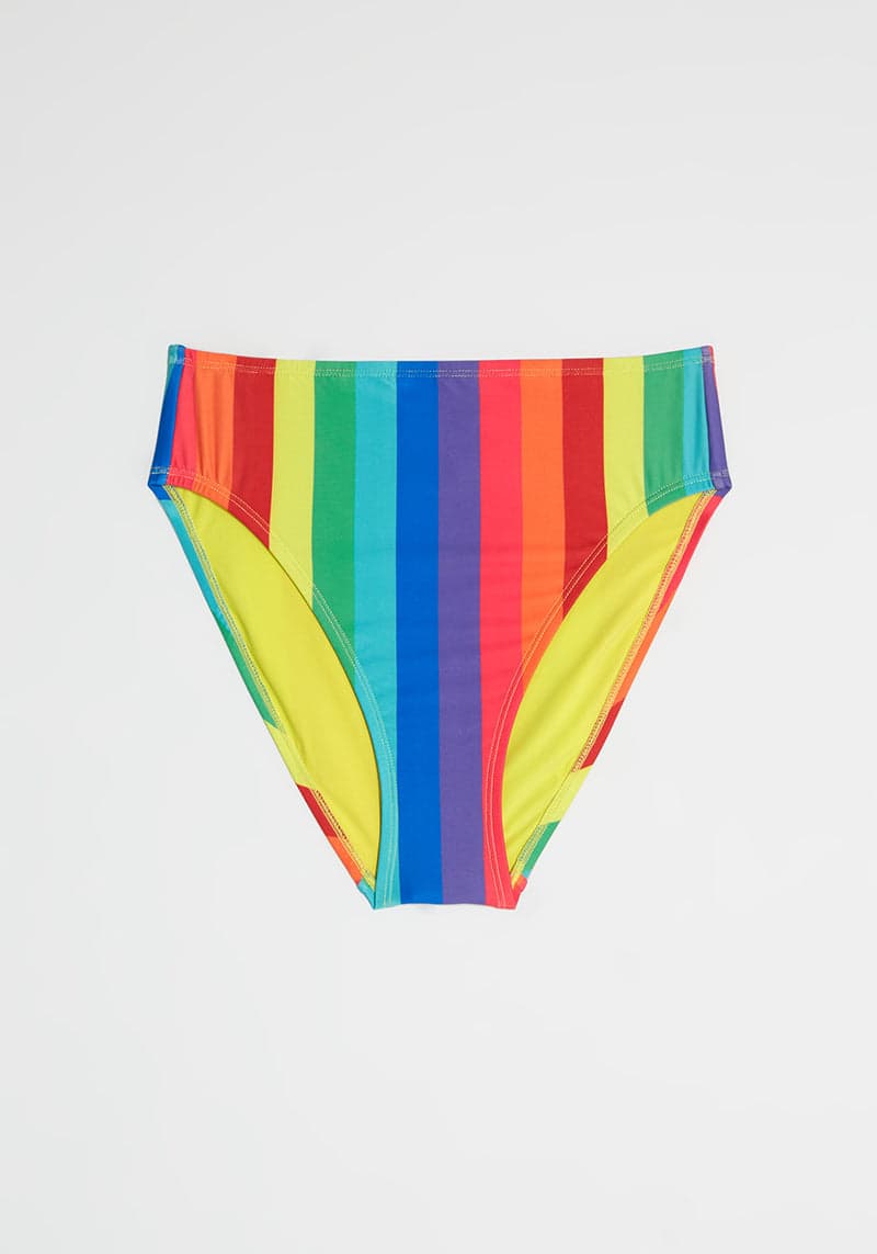 Rainbow Striped Bikini Swimsuit